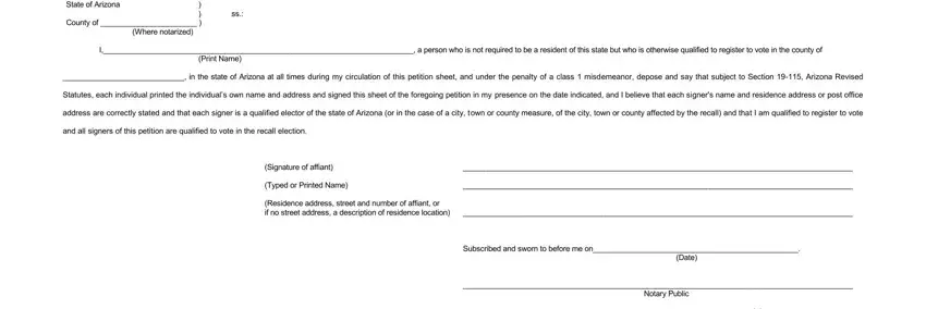 Step number 3 of completing printable editable petitions