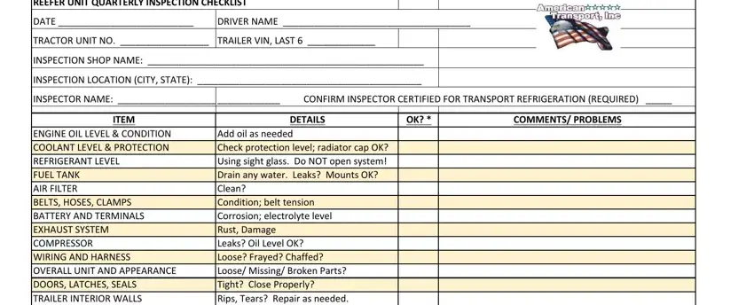Simple tips to fill out reefer checklist part 1