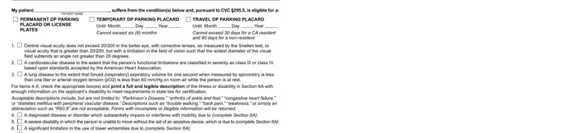 Find out how to complete dmv california disabled placard step 4