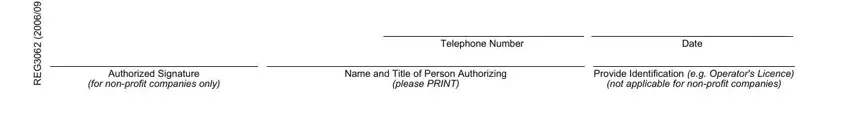 How one can fill in reg3062 portion 3