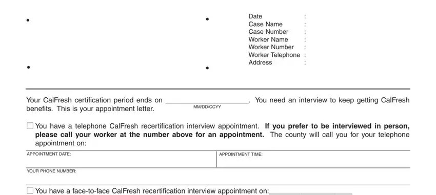 Filling in section 1 in renew calfresh online