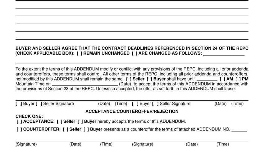 Time, COUNTEROFFER   Seller   Buyer, and Date in utah estate purchase