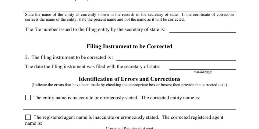 Filling in section 1 of tx
