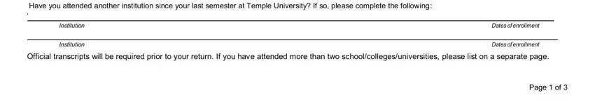 Have you attended another, Dates of enrollment, and Official transcripts will be inside request enroll