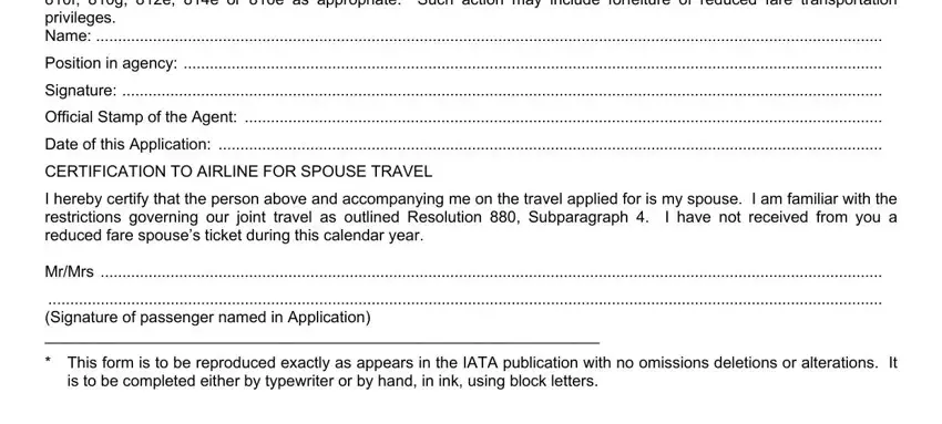 Filling out segment 2 in resolution 880 iata en francais