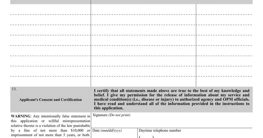 Step number 3 for completing disability statement federal