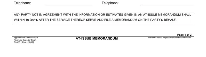 Completing section 3 of Ri 023 Form