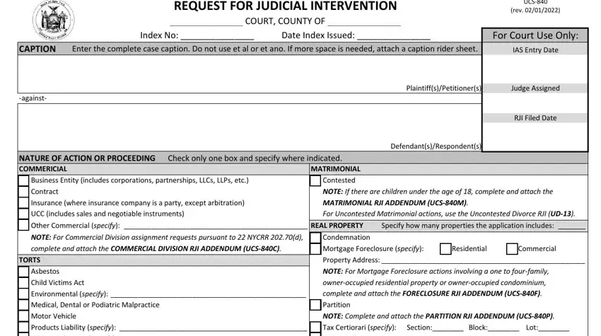 request for judicial intervention ny conclusion process outlined (step 1)
