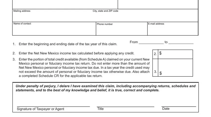 Filling in segment 1 in nm rural health tax credit