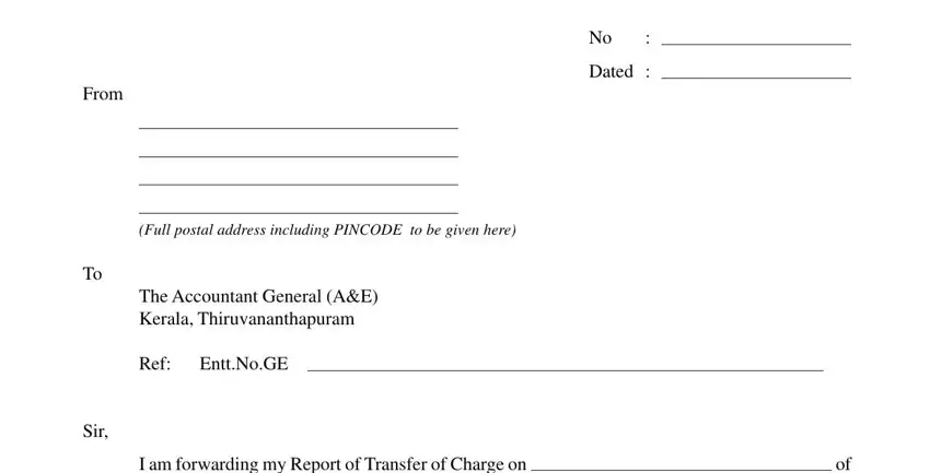 Stage number 3 of filling in rtc form kerala