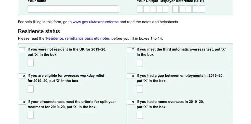 Filling out part 1 in sa109