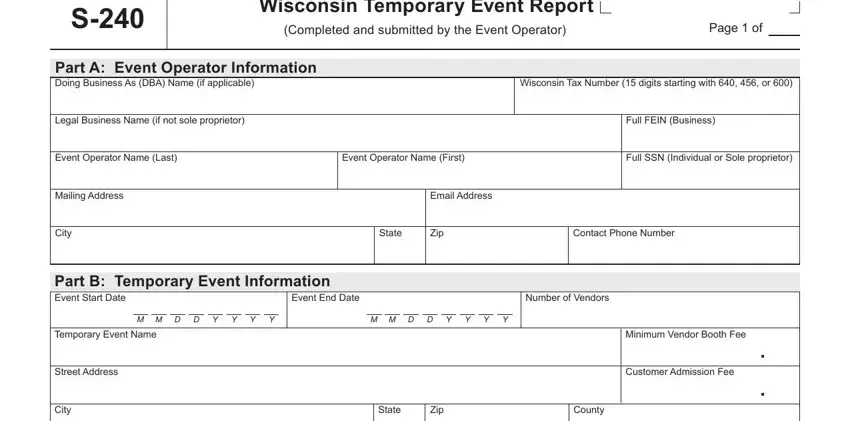 Step number 1 for submitting S 240 Form