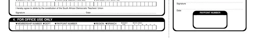 Completing section 2 in sadtu application form