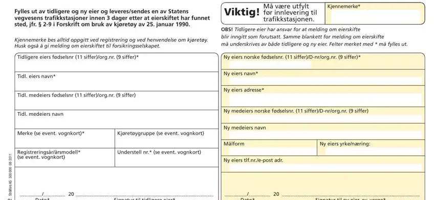 salgsmelding bil completion process detailed (step 1)