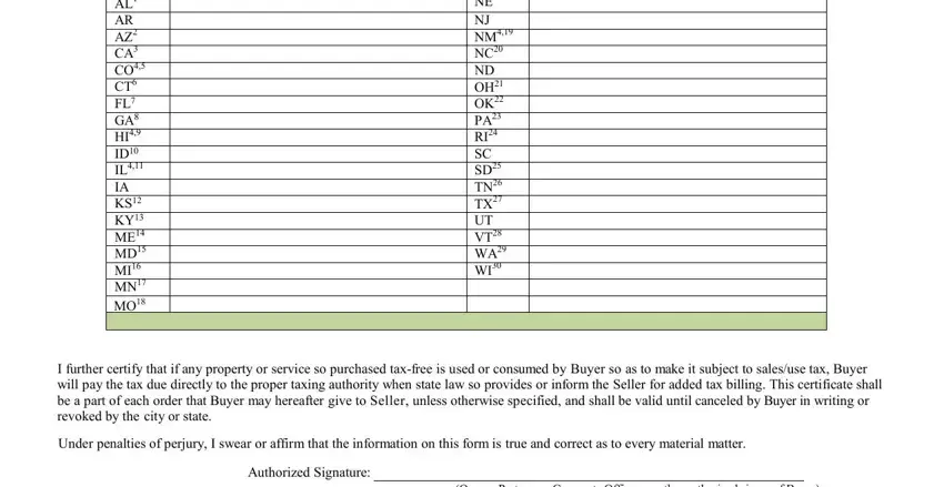 Step no. 2 for filling in use tax certificate pdf