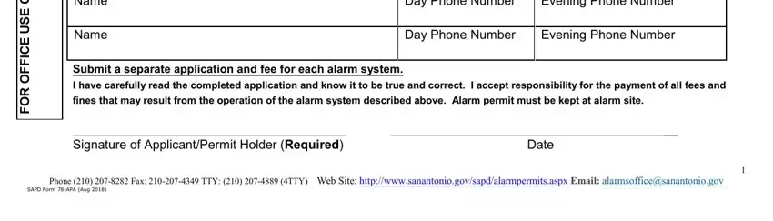 Day Phone Number, Phone   Fax  TTY   TTY Web Site, and Permit Type check one only Permit of 78-APA