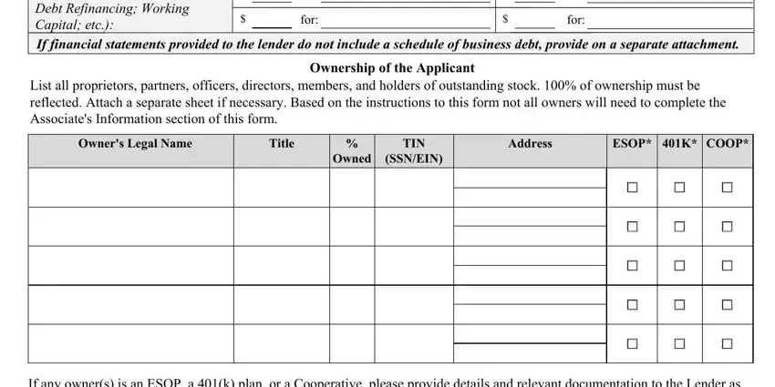 Completing part 2 of sba form information pdf