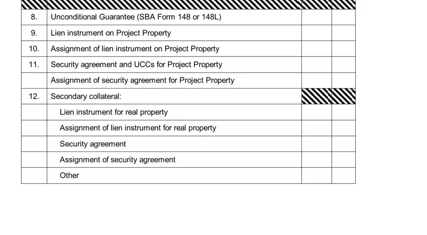 Lien instrument for real property, Other, and Unconditional Guarantee SBA Form inside 148L