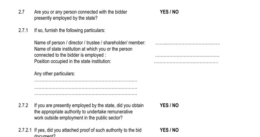 Part number 2 in filling out sbd forms