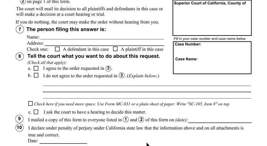 Part # 3 in filling out sc 105