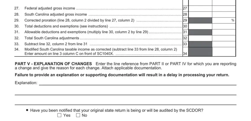 Filling out segment 4 in Sc1040X Form