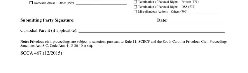 Stage no. 3 in completing scca 467 form