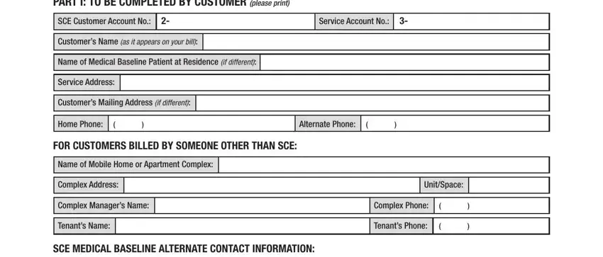 Step # 1 for filling in sce forms