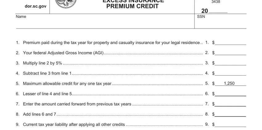 Filling out part 1 of south department excess online
