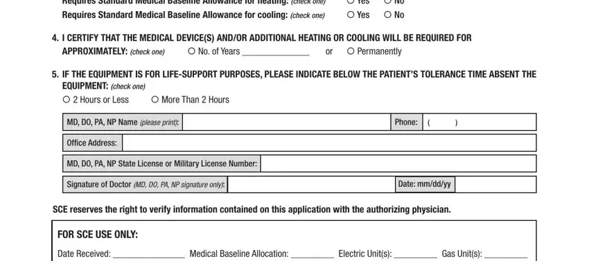 Filling in part 4 of sce forms