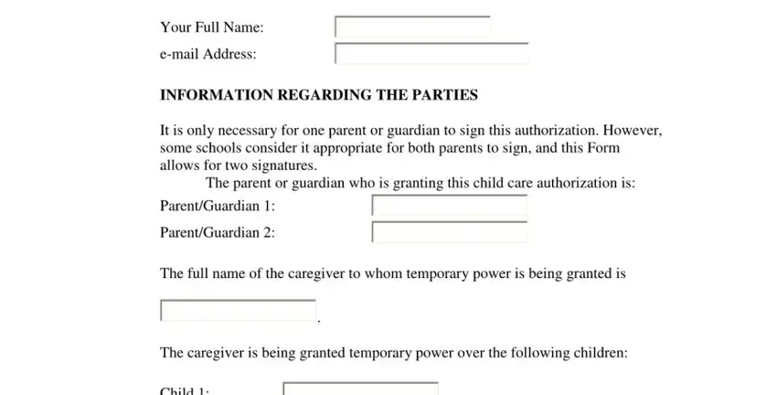 The way to complete daycare pick up authorization form step 1