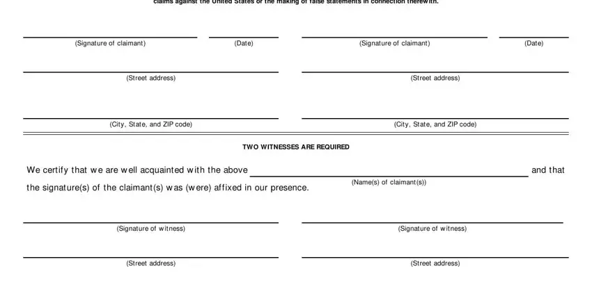 Part no. 5 of filling in deceased s form