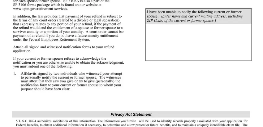 Step # 3 in filling in why standard form 3106