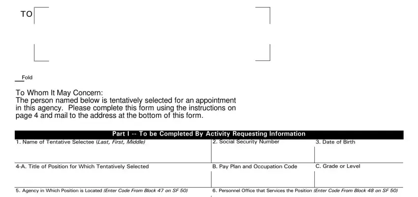 Writing part 1 of sf75 form