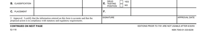 Filling out segment 3 of sf 52