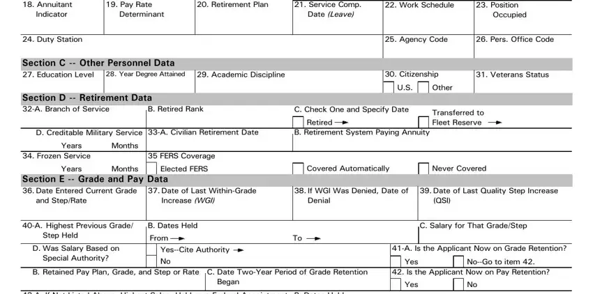 Filling out segment 4 in sf75 form