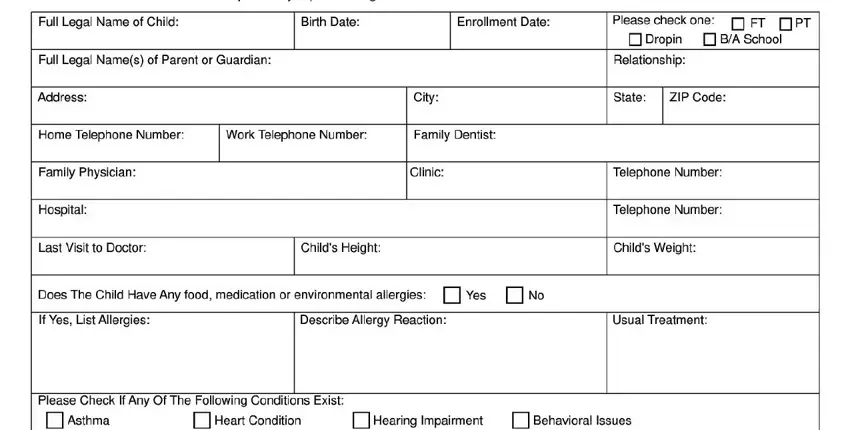 Filling out section 1 of nd sfn