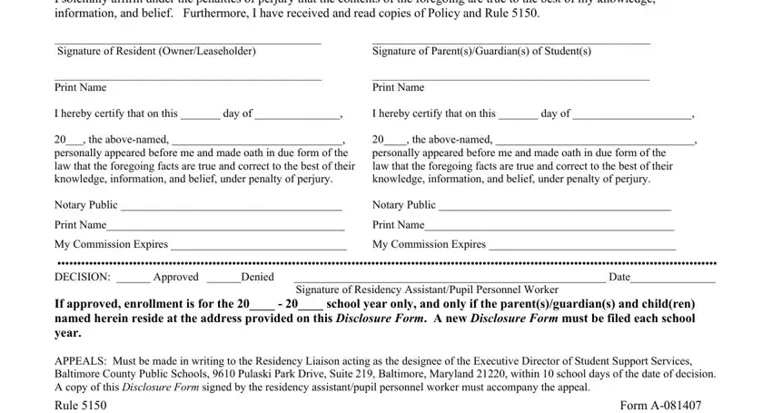 Completing part 2 in shared domicile