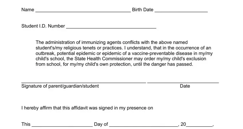 virginia religious exemption form conclusion process described (stage 1)