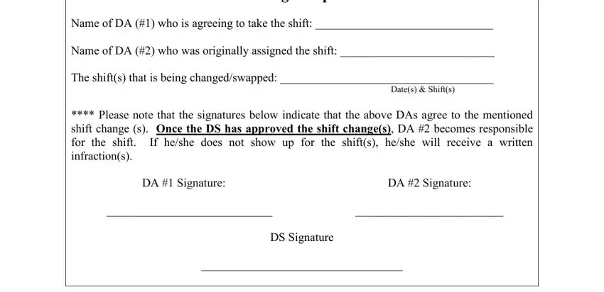 shift change request form conclusion process detailed (portion 1)
