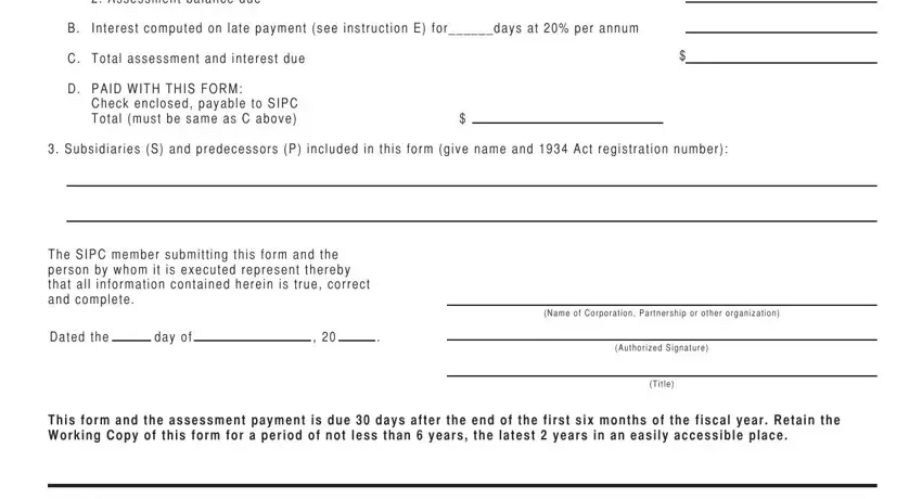 Completing part 2 of how to fill out a sipc 6