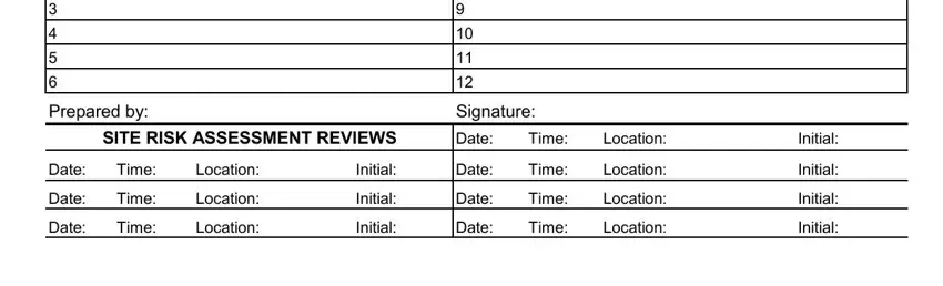 Filling in section 3 in site induction sheet