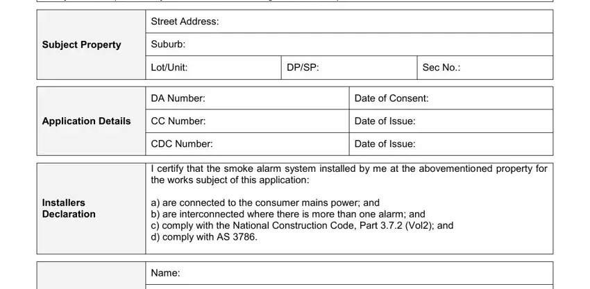 smoke alarm certificate template writing process detailed (stage 1)