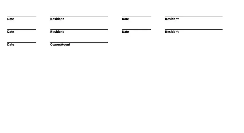 Resident, Resident, and The undersigned Residents inside addendum areas fillable