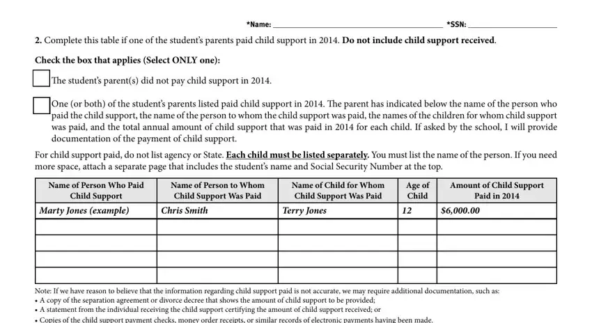 Stage no. 3 for filling in income verification form for snap