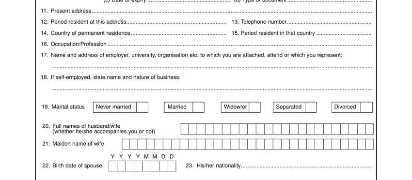 Step number 2 in completing sample of south africa visa application form