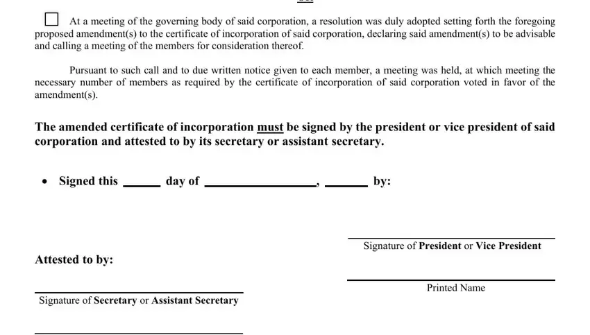 Filling out part 4 in Sos Form 0015