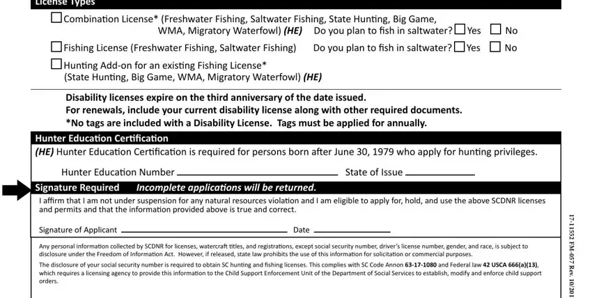 south carolina hunting license writing process clarified (portion 2)