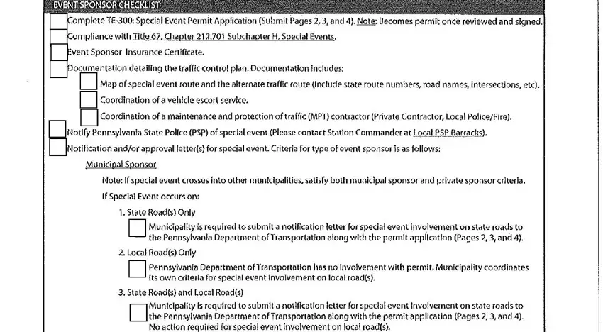 Step number 1 for filling out penndot special event permit