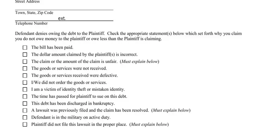 Filling in section 2 in nj courts special civil part