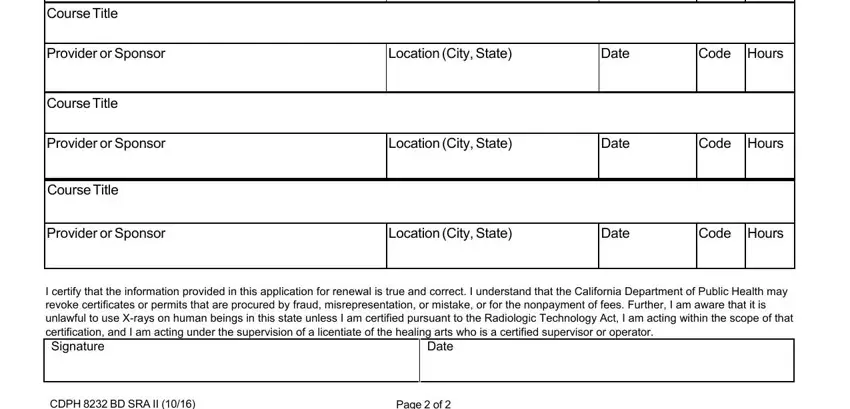 Step # 4 in submitting california fluoroscopy license renewal online